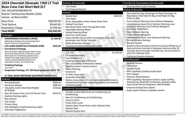 Used 2024 Chevrolet Silverado 1500 LT Trail Boss w/ Convenience Package II AWD/4WD image 16