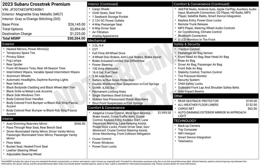 Used 2023 Subaru Crosstrek 2.0i Premium image 39