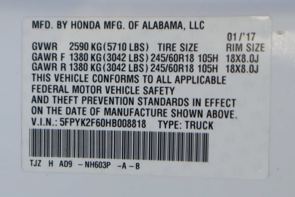 Used 2017 Honda Ridgeline RTL-T image 46