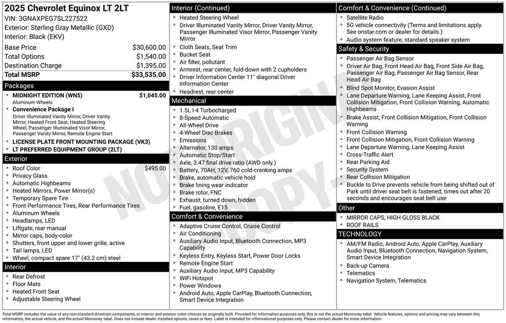 Used 2025 Chevrolet Equinox LT w/ Midnight Edition AWD/4WD image 33