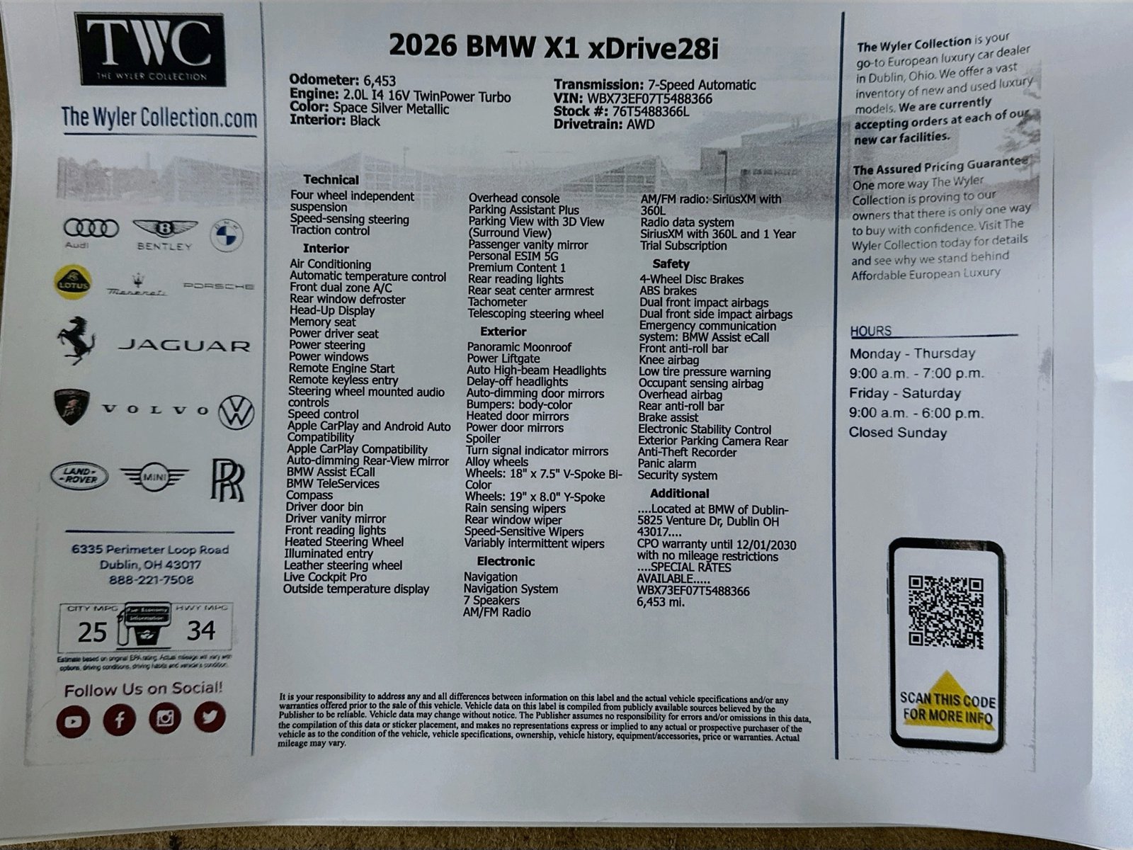 Used 2026 BMW X1 xDrive28i w/ Technology Package AWD/4WD image 47