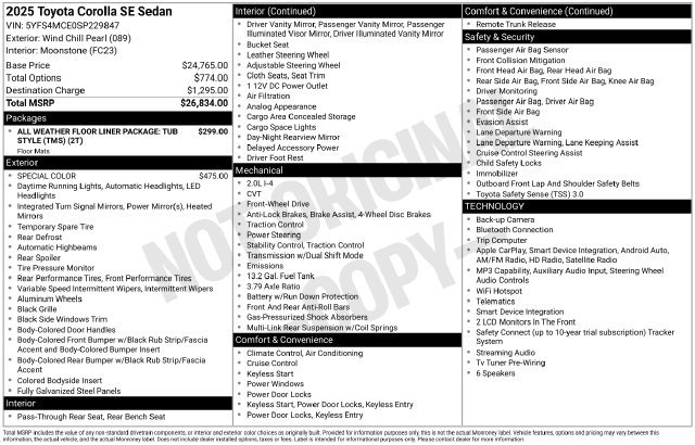 Certified 2025 Toyota Corolla SE FWD image 21