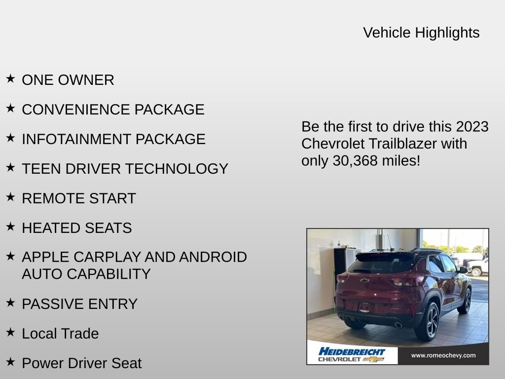 Certified 2023 Chevrolet TrailBlazer RS w/ Convenience Package image 6