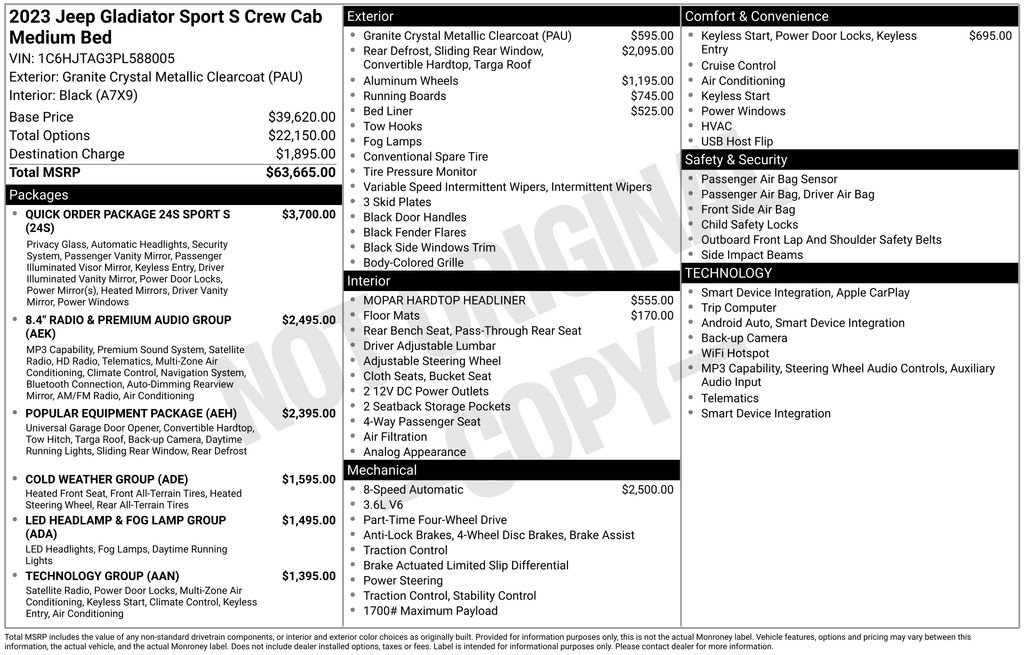Used 2023 Jeep Gladiator Sport AWD/4WD image 40