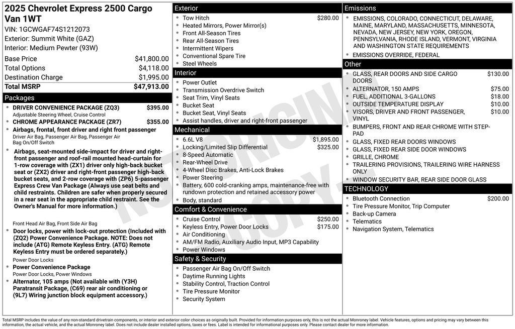 New 2025 Chevrolet Express 2500 w/ Driver Convenience Package image 40