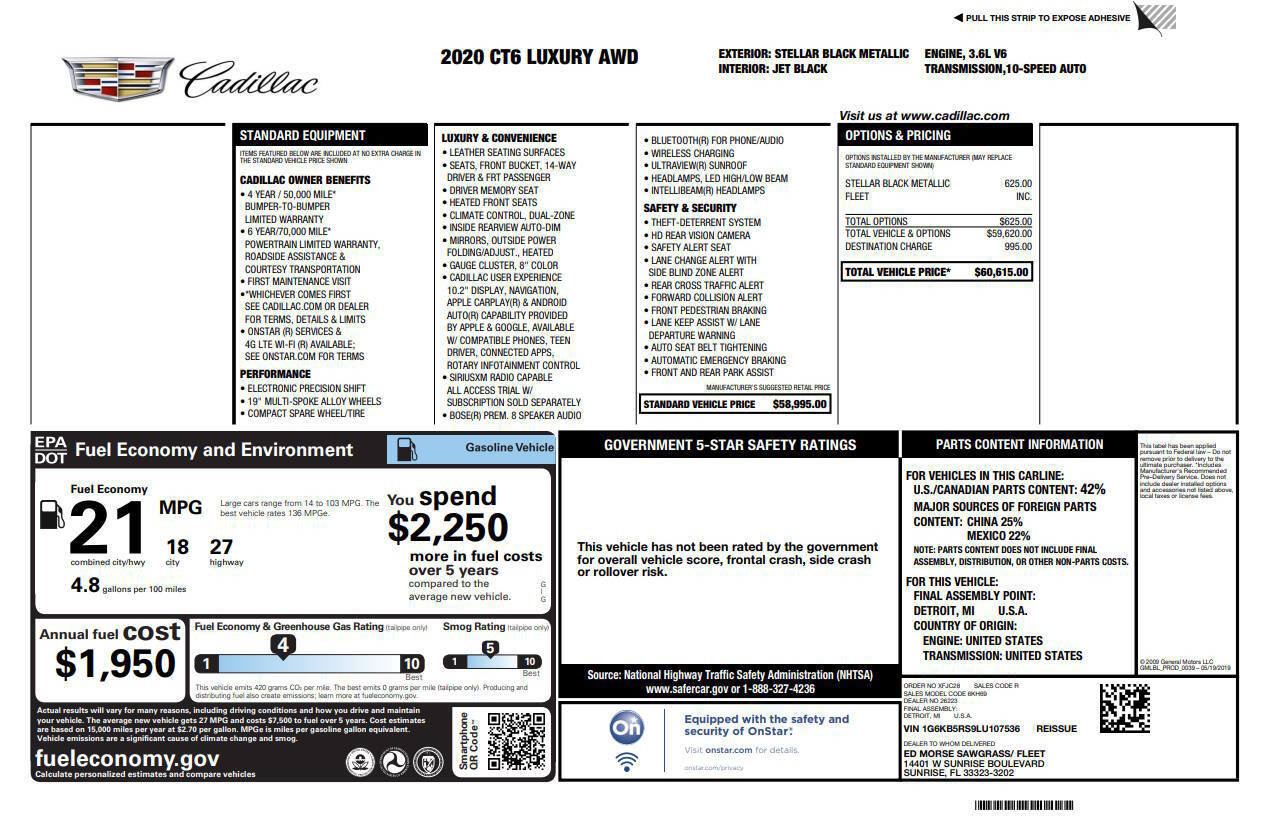 Used 2020 Cadillac CT6 Luxury AWD/4WD image 4