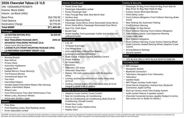 New 2026 Chevrolet Tahoe LS w/ LS Custom Edition AWD/4WD image 25