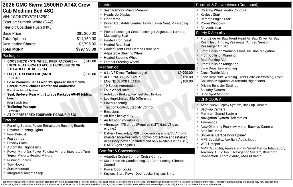 Used 2026 GMC Sierra 2500 AT4X AWD/4WD image 4