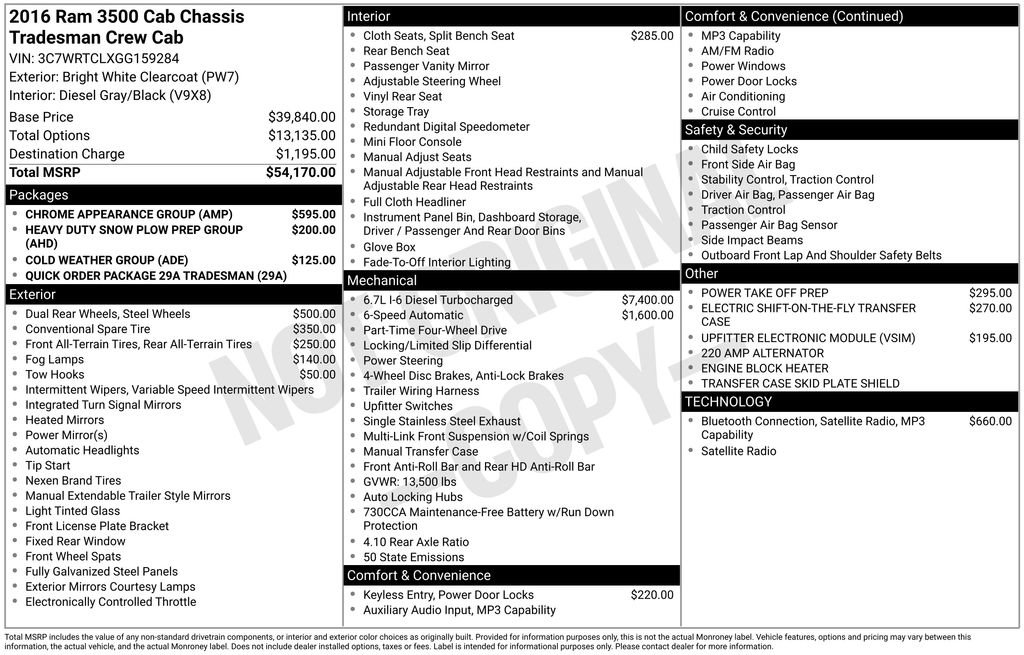 Used 2016 RAM 3500 Tradesman w/ Chrome Appearance Group image 3