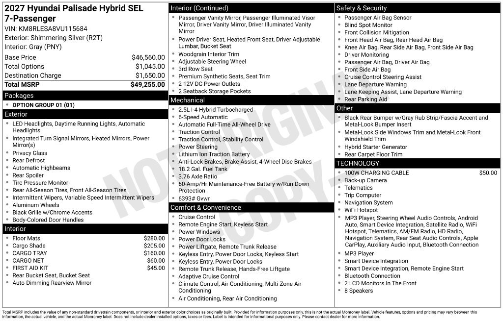 New 2027 Hyundai Palisade SEL AWD/4WD image 5