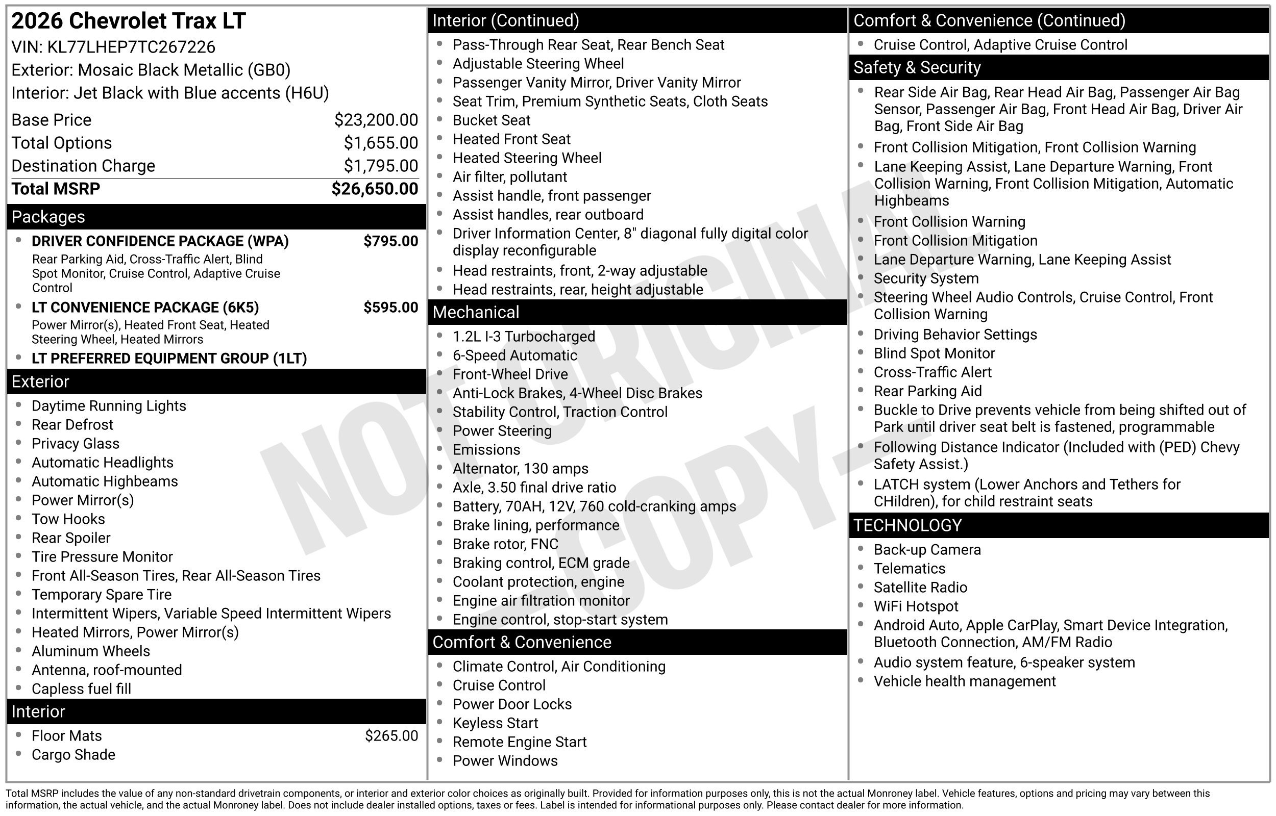 New 2026 Chevrolet Trax LT w/ Driver Confidence Package FWD image 3