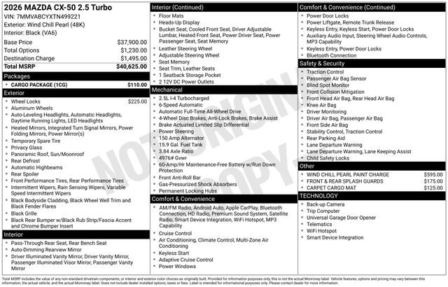 New 2026 MAZDA CX-50 AWD 2.5 S w/ Cargo Package image 5