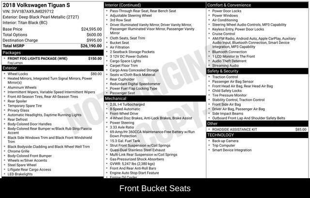Used 2018 Volkswagen Tiguan S w/ Front Fog Lights Package image 9