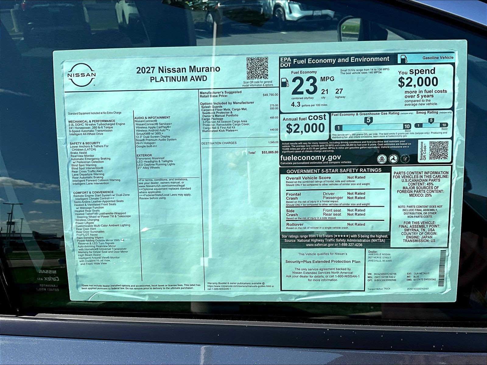 New 2027 Nissan Murano Platinum w/ Cargo Package AWD/4WD image 16