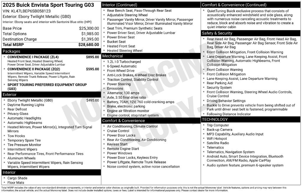 Used 2025 Buick Envista Sport Touring w/ Convenience I Package FWD image 5