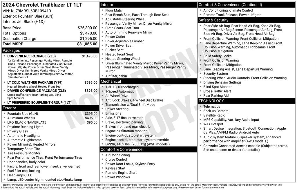 Used 2024 Chevrolet TrailBlazer LT w/ Convenience Package AWD/4WD image 4