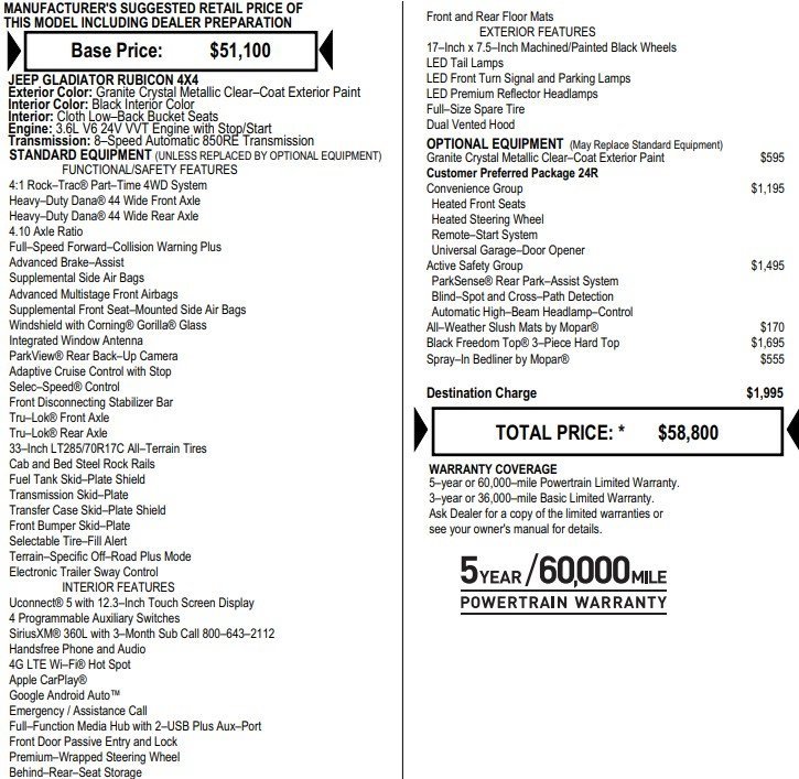 Used 2025 Jeep Gladiator Rubicon w/ Safety Group image 2