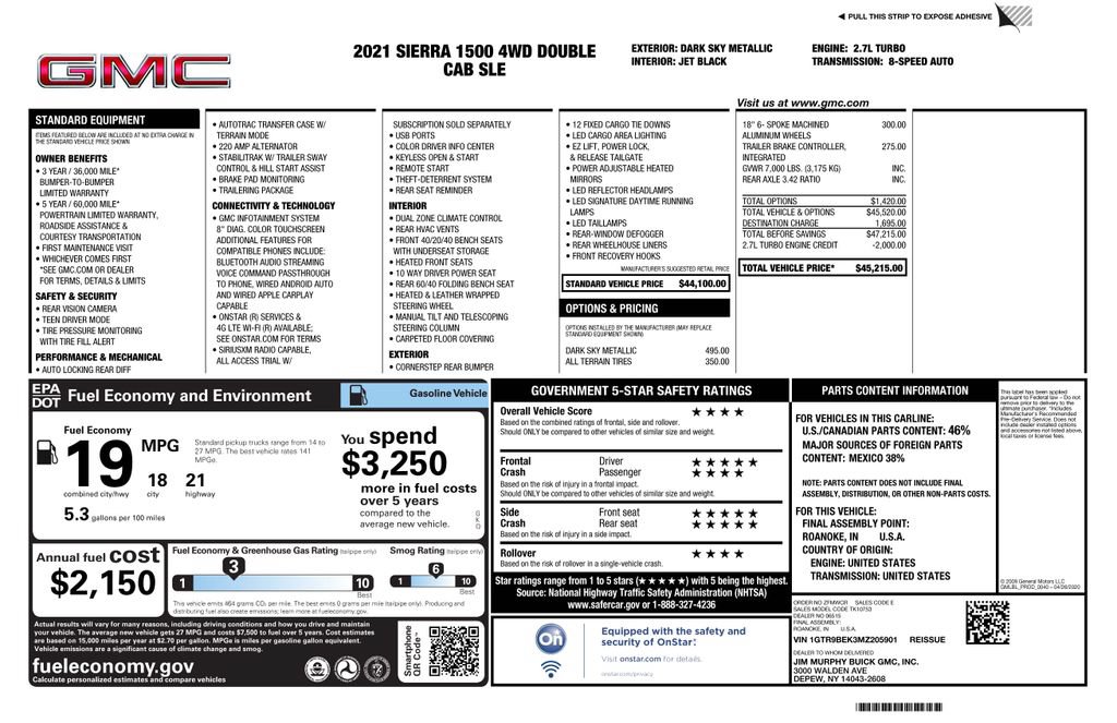 Used 2021 GMC Sierra 1500 SLE AWD/4WD image 4