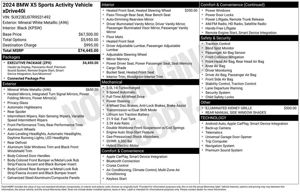 Used 2024 BMW X5 xDrive40i w/ Executive Package AWD/4WD image 2