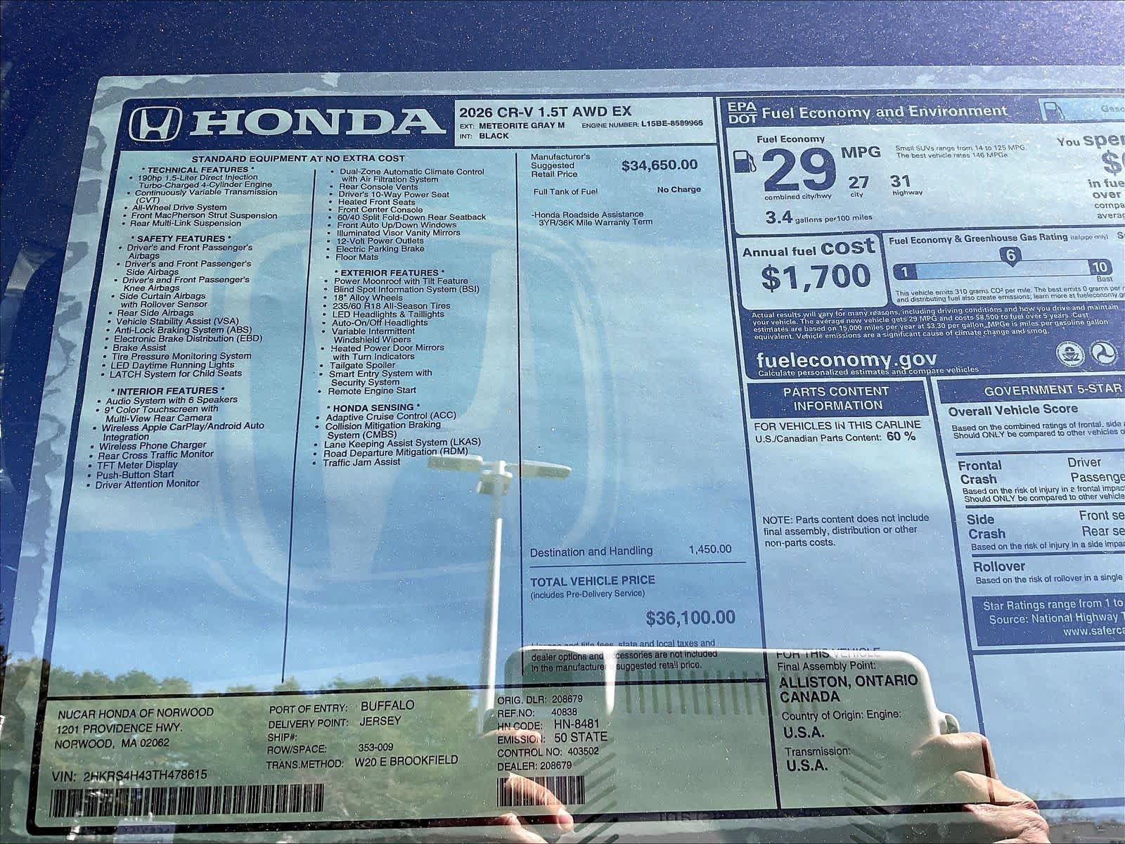 New 2026 Honda CR-V EX image 18