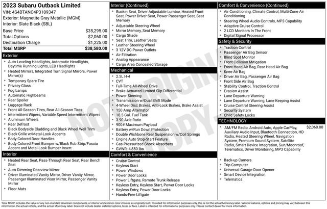 Used 2023 Subaru Outback Limited image 4