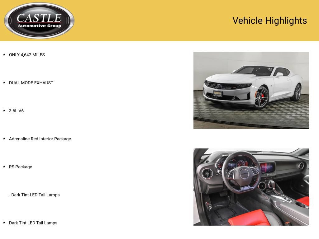 Used 2021 Chevrolet Camaro LT w/ RS Package RWD image 3