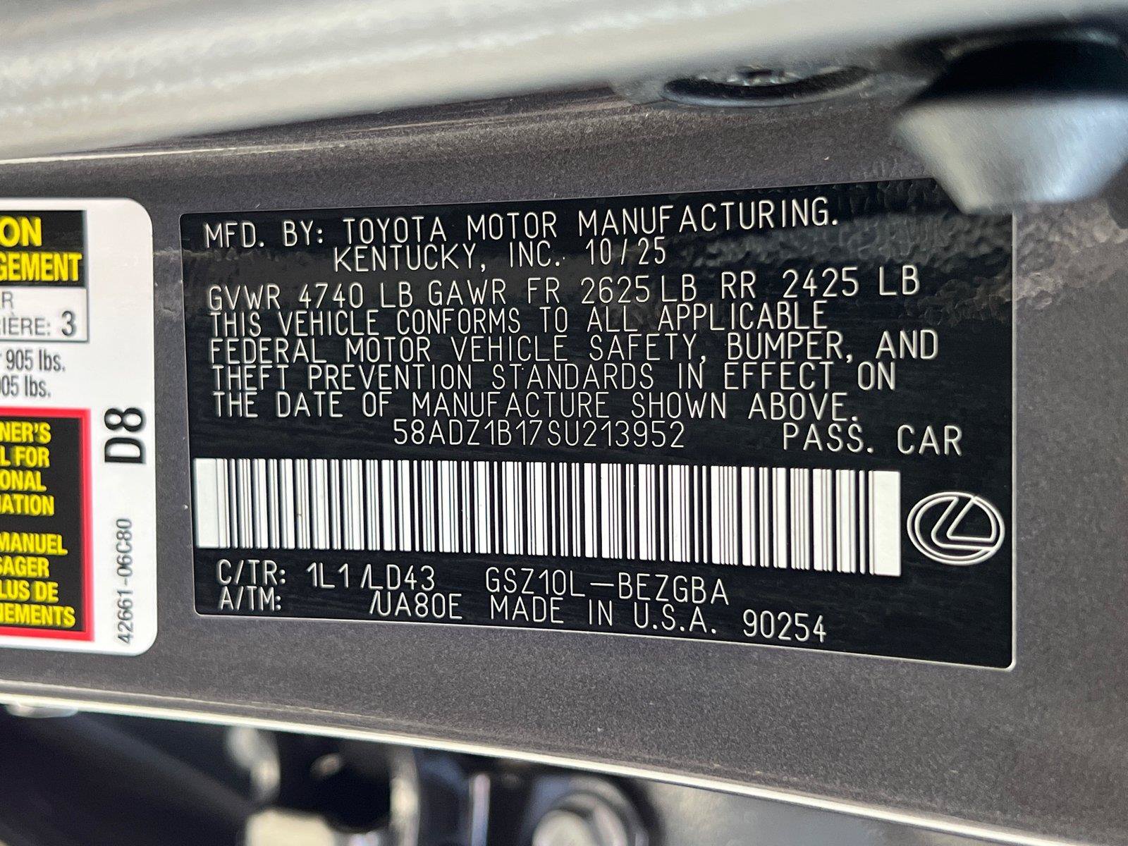 Certified 2025 Lexus ES 350 w/ Premium Package FWD image 34