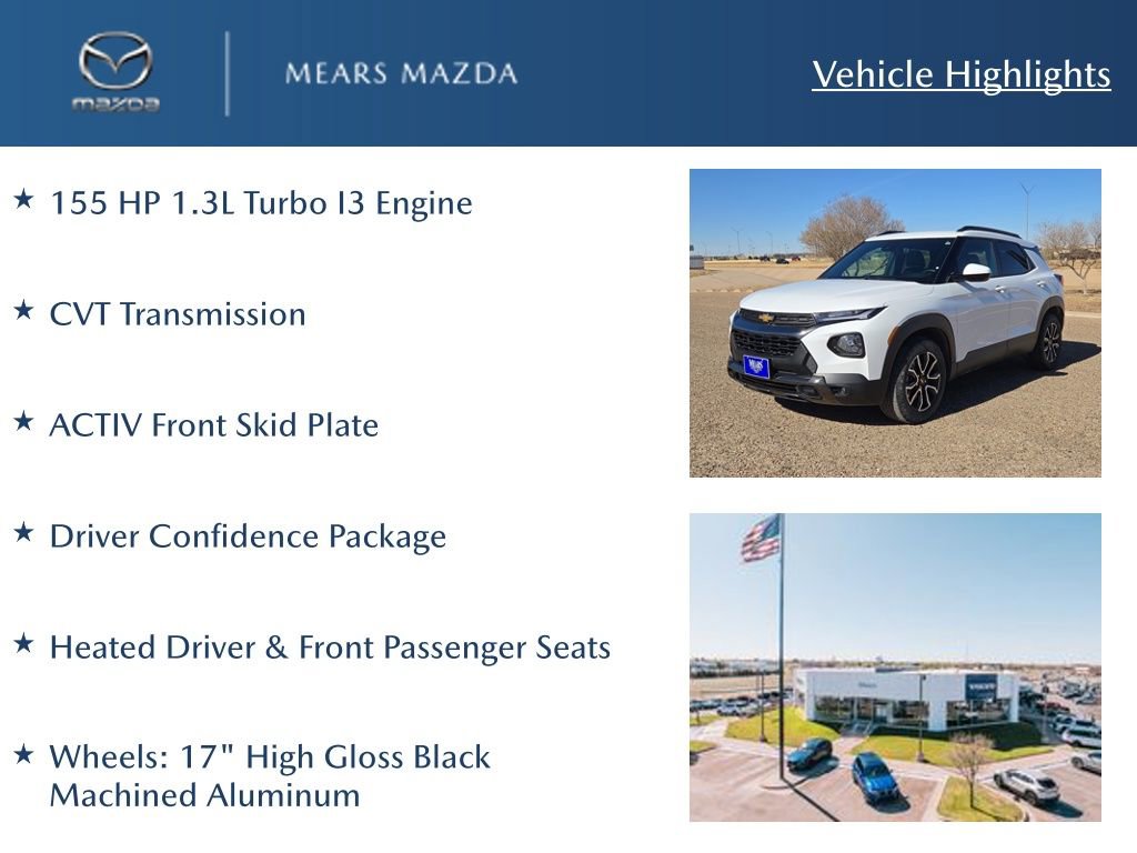 Used 2023 Chevrolet TrailBlazer ACTIV w/ Driver Confidence Package image 2