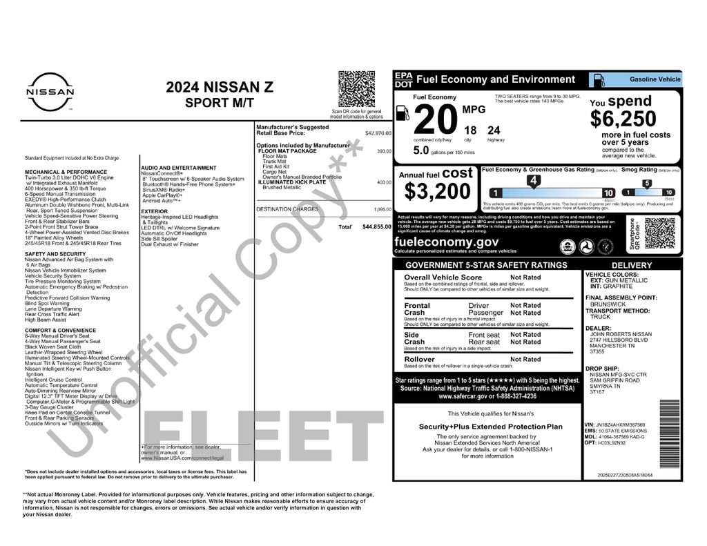 Certified 2024 Nissan Z Sport w/ Floor Mat Package image 36