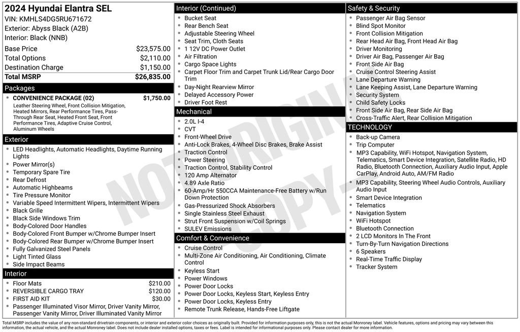 Certified 2024 Hyundai Elantra SEL w/ Convenience Package FWD image 28