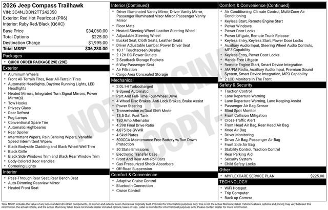 New 2026 Jeep Compass Trailhawk AWD/4WD image 34