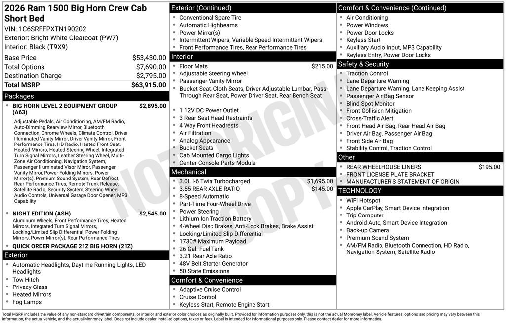 New 2026 RAM 1500 Big Horn AWD/4WD image 31