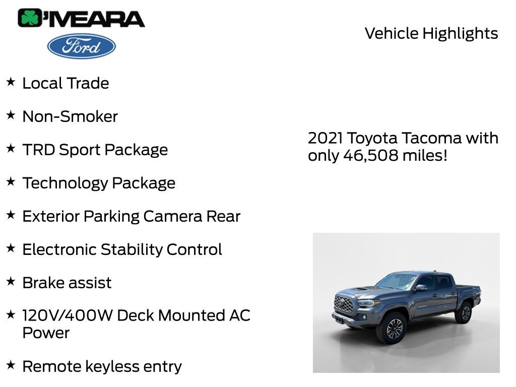 Used 2021 Toyota Tacoma TRD Sport w/ Technology Package AWD/4WD image 7