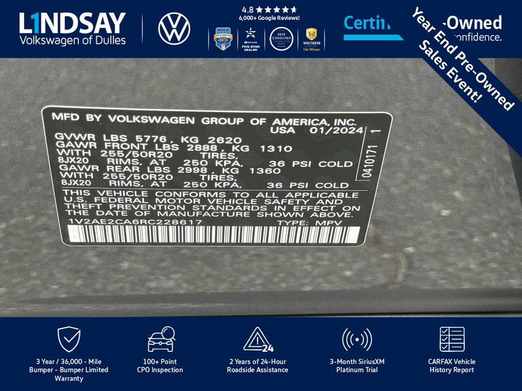 Certified 2024 Volkswagen Atlas Cross Sport SEL R-Line image 29