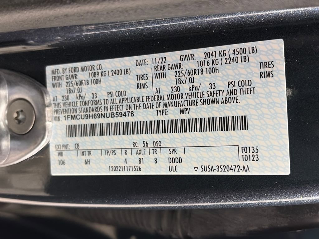Certified 2022 Ford Escape SEL AWD/4WD image 9