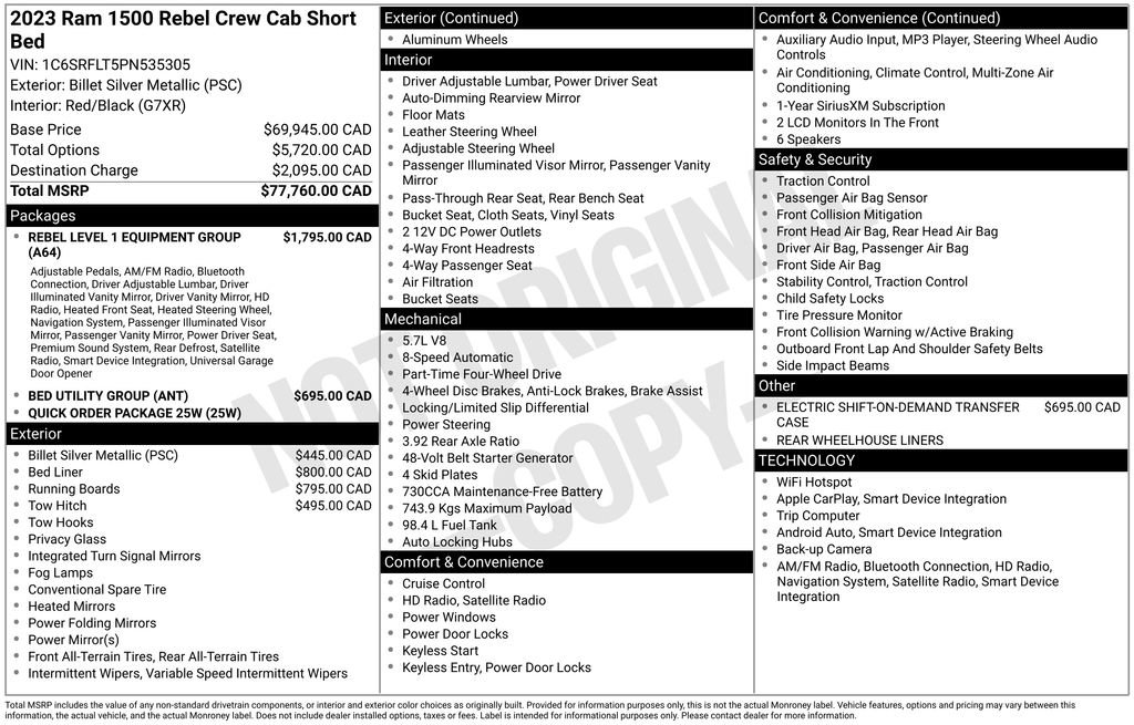 Used 2023 RAM 1500 Rebel w/ Rebel Level 1 Equipment Group AWD/4WD image 13