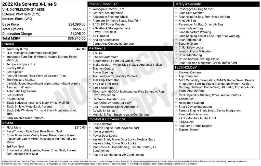 Certified 2022 Kia Sorento S AWD/4WD image 7