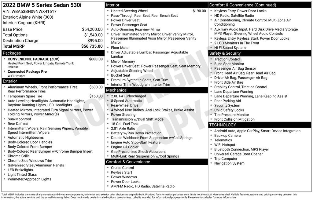 Used 2022 BMW 530i w/ Convenience Package image 34