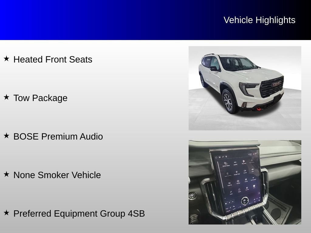 Used 2025 GMC Acadia AT4 w/ LPO, Floor Liner Package image 8