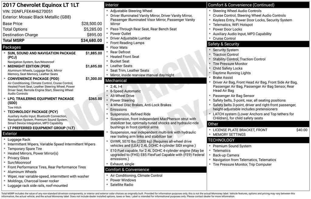 Used 2017 Chevrolet Equinox LT AWD/4WD image 28