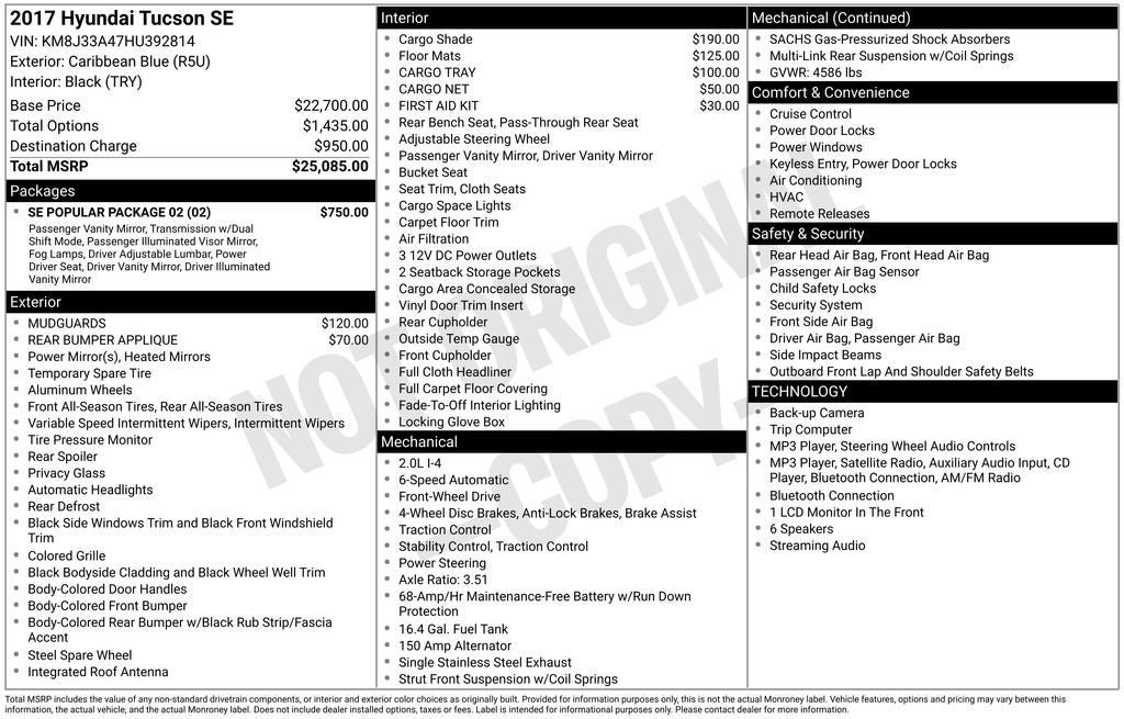 Used 2017 Hyundai Tucson SE w/ SE Popular Package 02 FWD image 35