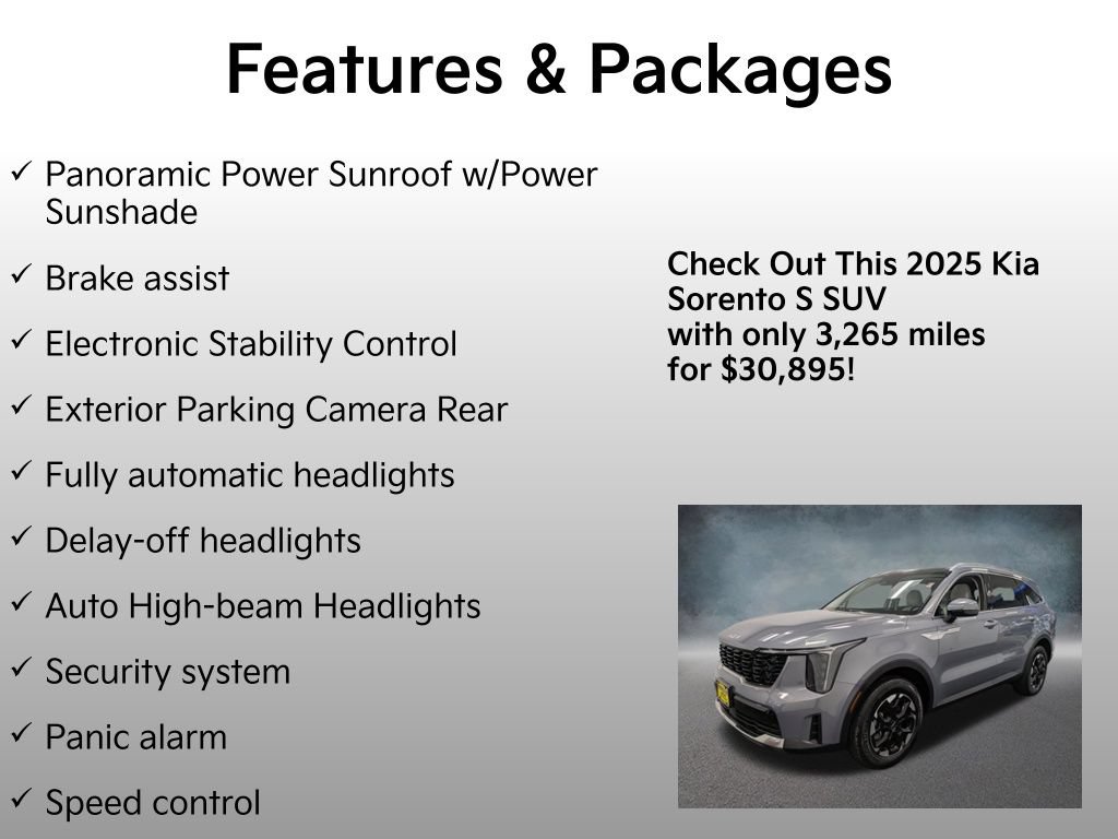 Used 2025 Kia Sorento S w/ Panoramic Sunroof Package AWD/4WD image 17