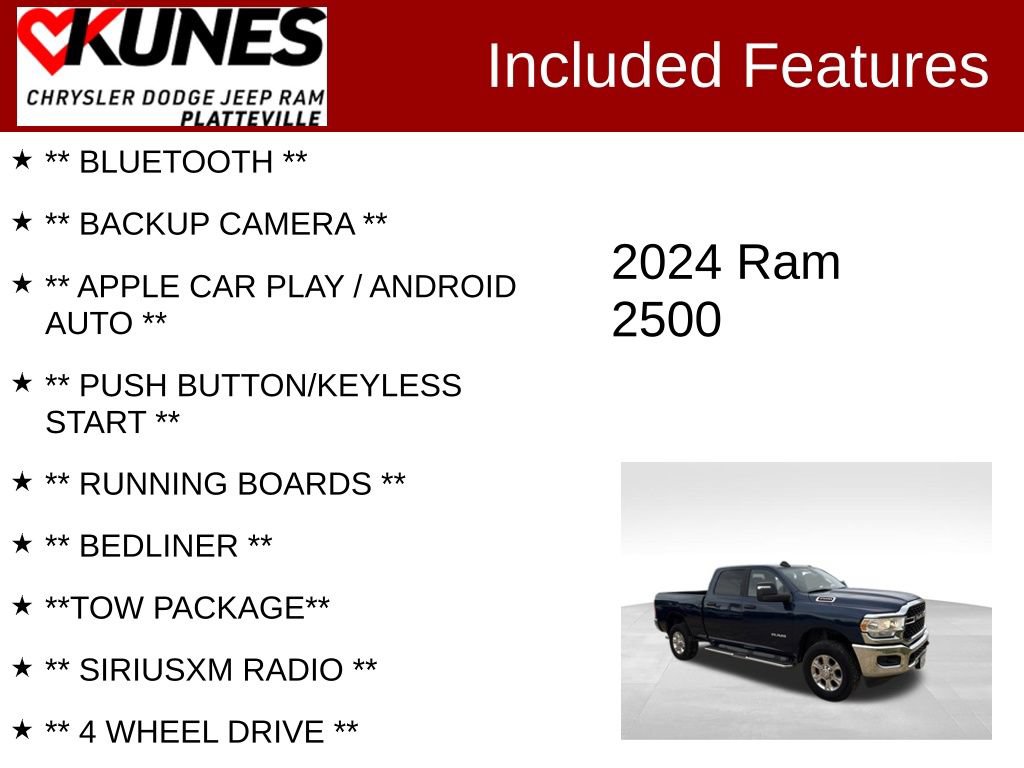 Used 2024 RAM 2500 Big Horn w/ Bed Utility Group AWD/4WD image 2