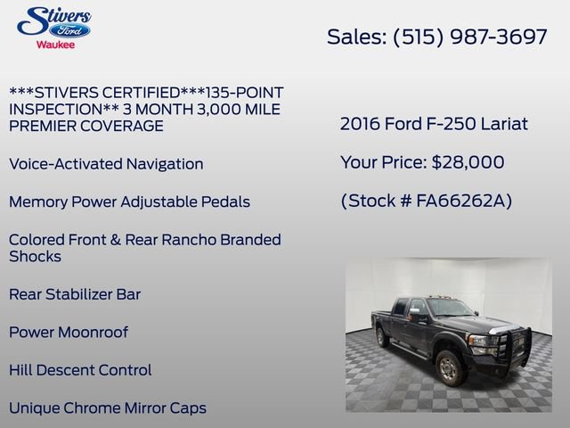 Used 2016 Ford F250 Lariat w/ Lariat Ultimate Package AWD/4WD image 28