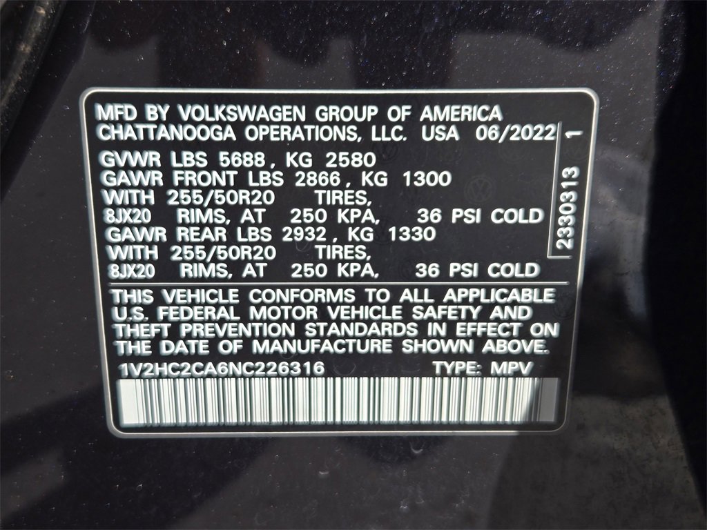 Used 2022 Volkswagen Atlas Cross Sport SE image 34