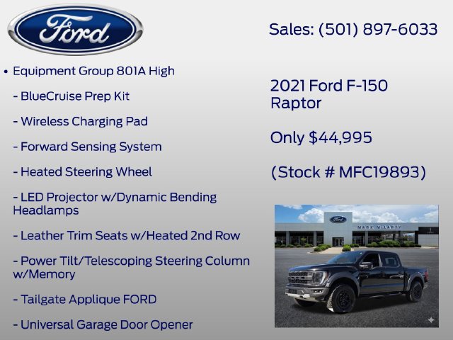 Used 2021 Ford F150 Raptor w/ Equipment Group 801A High AWD/4WD image 20