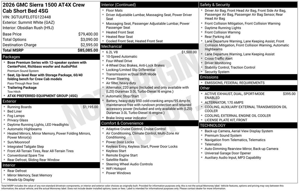 New 2026 GMC Sierra 1500 AT4X image 6