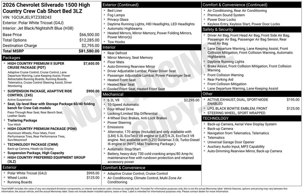 New 2026 Chevrolet Silverado 1500 High Country AWD/4WD image 35
