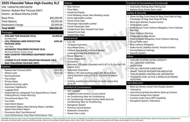 Used 2025 Chevrolet Tahoe High Country w/ Sun And Tow Package AWD/4WD image 32