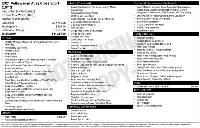 Used 2021 Volkswagen Atlas Cross Sport S AWD/4WD image 15